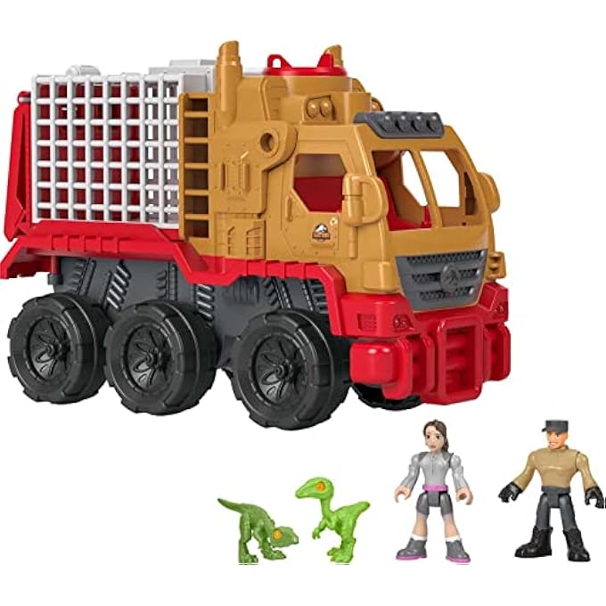 imaginext مجموعة سيارات وحامل ديناصورات من عالم الديناصورات IMAGINEXT كريتاسي و شخصية ياز للأطفال في سن ما قبل المدرسة من 3 إلى 8 سنوات - Image 1